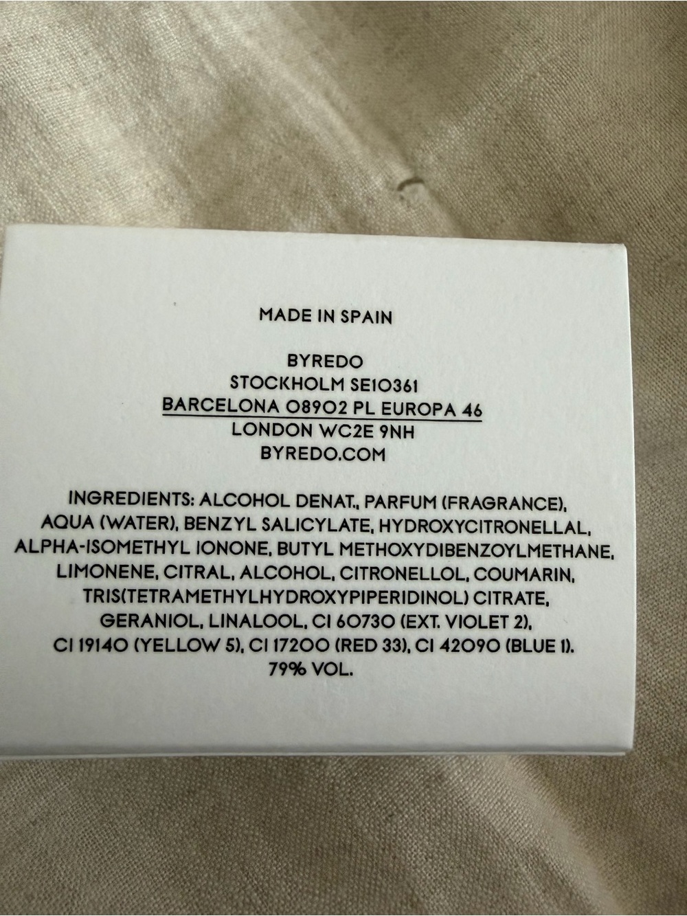Byredo White Box with Black Text – Minimal Packaging - Picture 2 of 2